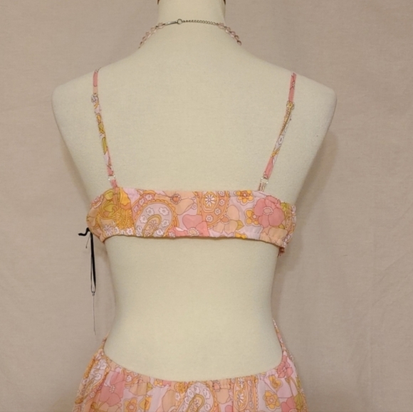 ‼️3 for $60‼️ 3rd+Malt Pink Floral Patterned Cut-out Sides Open Back Maxi Dress - Picture 8 of 12